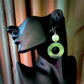 Hand crafted large, New Zealand Totoweka Jade drop earrings with Sterling Silver Hooks. Jade drop earrings, packaged in a woven kete pouch.